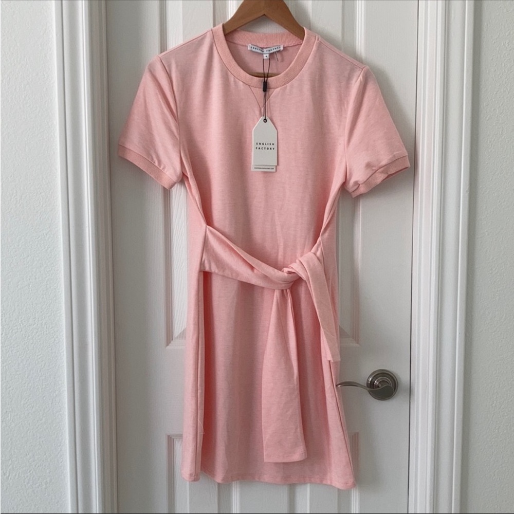 English Factory T shirt Dress with a Tie Waist NWT